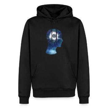 spirituel Espace Cosmos Illumination - Sweat à capuche Premium bio Homme - noir - Devant - Nico (187cm)