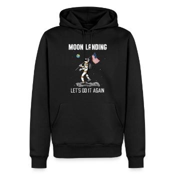 Mondlandung Wiederholden Astronaut Weltall Mond - Männer Premium Bio Hoodie - Schwarz - Vorne - Nico (187cm)