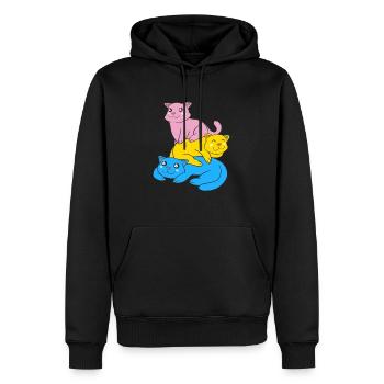 Pansexuality Flag Cats Pan Pride Color - Men’s Premium Organic Hoodie - black - Front - Nico (187cm)