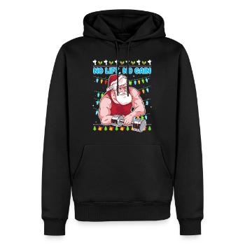 No Lift no Gain Bodybuilder - Men’s Premium Organic Hoodie - black - Front - Nico (187cm)