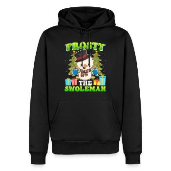 Frosty the Swoleman Schneemann Kraftsport - Männer Premium Bio Hoodie - Schwarz - Vorne - Nico (187cm)