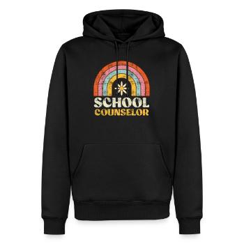 Soutien scolaire Inclusion Je suis un compagnon d’école - Sweat à capuche Premium bio Homme - noir - Devant - Nico (187cm)