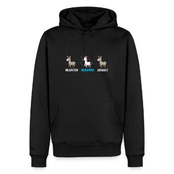 Einhorn Beamter Anwalt Hebamme - Männer Premium Bio Hoodie - Schwarz - Vorne - Nico (187cm)