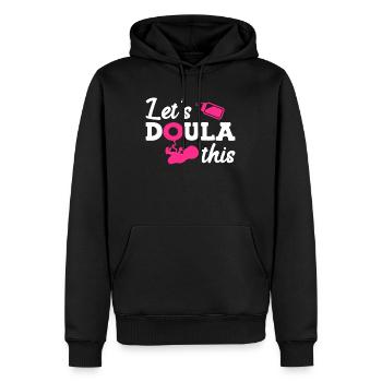 Préparation à l’accouchement Doula Laissez faire cela Sage-femme - Sweat à capuche Premium bio Homme - noir - Devant - Nico (187cm)
