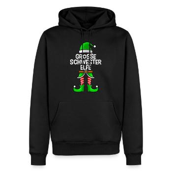Großer Schwester Elfe - Männer Premium Bio Hoodie - Schwarz - Vorne - Nico (187cm)
