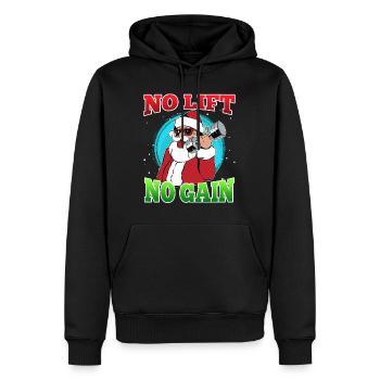 Pas d’ascenseur pas de gain Nikolaus pas d’ascenseur pas de cadeau - Sweat à capuche Premium bio Homme - noir - Devant - Nico (187cm)