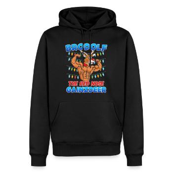 Brodolf the red Nose Gainzdeer Bodbuilder - Männer Premium Bio Hoodie - Schwarz - Vorne - Nico (187cm)