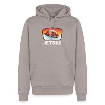 Jet Ski Water Sports Retro Jet Skiing - Men’s Premium Organic Hoodie - taupe - Front - Nico (187cm)