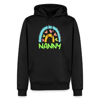Rainbow Love Je suis assistante maternelle - Sweat à capuche Premium bio Homme - noir - Devant - Nico (187cm)