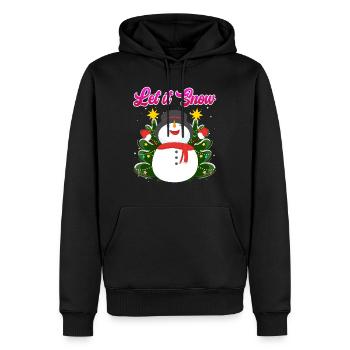 Let it Snow Snowman Noël - Sweat à capuche Premium bio Homme - noir - Devant - Nico (187cm)