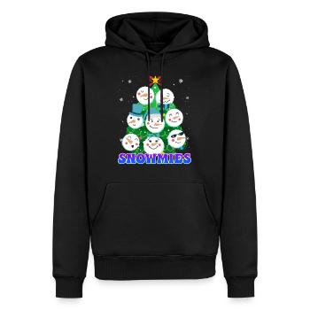 Tannenbaum Snowmies Schneemann - Männer Premium Bio Hoodie - Schwarz - Vorne - Nico (187cm)