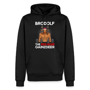 Brodolf the red nose gainzdeer Weihnachten - Männer Premium Bio Hoodie - Schwarz - Vorne - Nico (187cm)