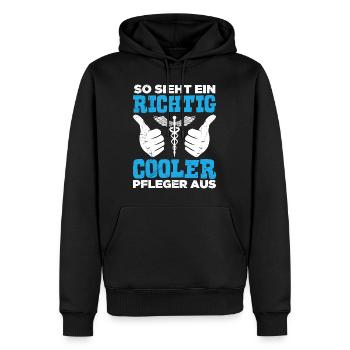 Voici à quoi ressemble une infirmière cool infirmière gériatrique - Sweat à capuche Premium bio Homme - noir - Devant - Nico (187cm)