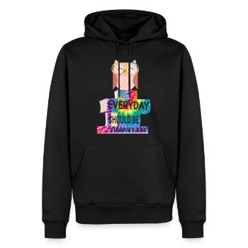 Jeder Tag sollte Bibliothekstag Niedliche Eulenlesung sein - Männer Premium Bio Hoodie - Schwarz - Vorne - Nico (187cm)