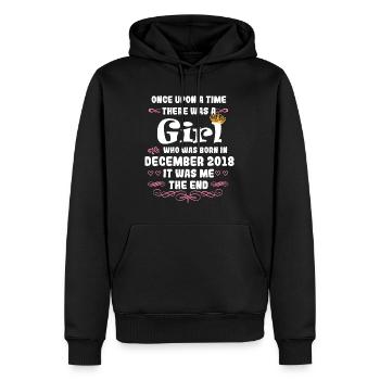 Es war einmal ein Mädchen. Dezember 2018 Geburtsta - Männer Premium Bio Hoodie - Schwarz - Vorne - Nico (187cm)