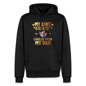 Meine Tante ist definitiv cooler als mein Vater, - Männer Premium Bio Hoodie - Schwarz - Vorne - Nico (187cm)