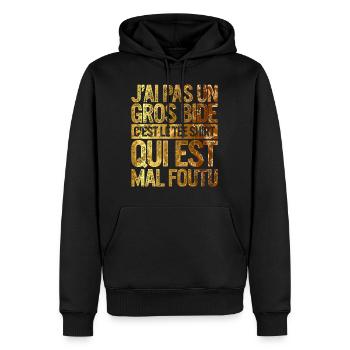 Je n'ai pas un gros bide, c'est la chemise qui ne - Men’s Premium Organic Hoodie - black - Front - Nico (187cm)