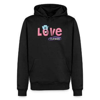 Nurselife Ich liebe meinen Job Krankenschwester - Männer Premium Bio Hoodie - Schwarz - Vorne - Nico (187cm)