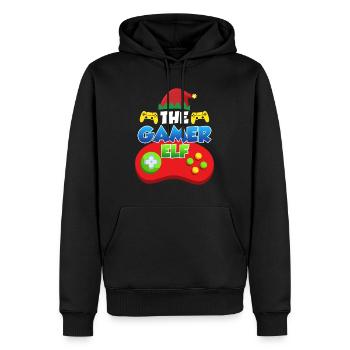 The Gamer Elf Gaming - Männer Premium Bio Hoodie - Schwarz - Vorne - Nico (187cm)