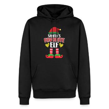L’elfe préféré du Père Noël, Nicholas - Sweat à capuche Premium bio Homme - noir - Devant - Nico (187cm)