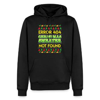 Error Christmas Sweater not found Ugly Christmas - Männer Premium Bio Hoodie - Schwarz - Vorne - Nico (187cm)