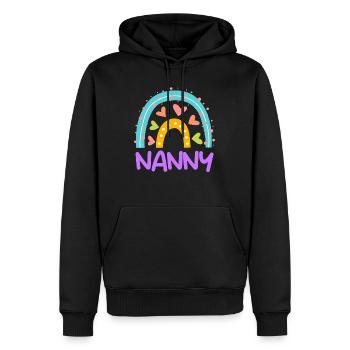 Rainbow Love Je suis assistante maternelle - Sweat à capuche Premium bio Homme - noir - Devant - Nico (187cm)