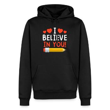 Lehrerin ich glaube an dich Lehrer - Männer Premium Bio Hoodie - Schwarz - Vorne - Nico (187cm)