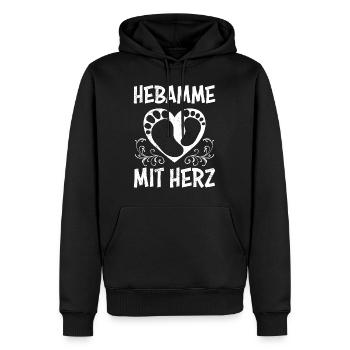 Ich bin eine Hebamme mit Herz Hebamme - Männer Premium Bio Hoodie - Schwarz - Vorne - Nico (187cm)