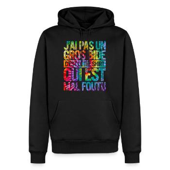 Je n'ai pas un gros bide, c'est la chemise qui ne - Men’s Premium Organic Hoodie - black - Front - Nico (187cm)