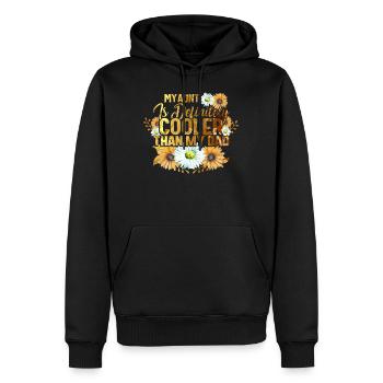 My Aunt is Definitely Cooler than My Dad, - Men’s Premium Organic Hoodie - black - Front - Nico (187cm)