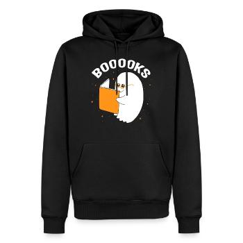 Halloween Kostüm Shirt, Boooooks Geist süßes Buch - Männer Premium Bio Hoodie - Schwarz - Vorne - Nico (187cm)