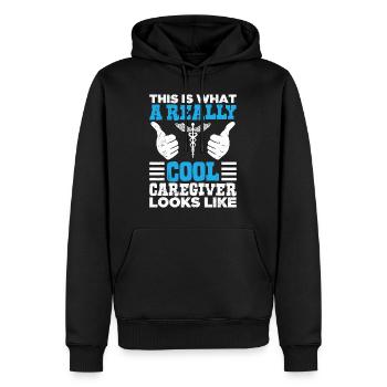 Voici à quoi ressemble une infirmière cool infirmière gériatrique - Sweat à capuche Premium bio Homme - noir - Devant - Nico (187cm)