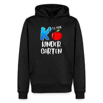 Kinder K signifie maternelle - Sweat à capuche Premium bio Homme - noir - Devant - Nico (187cm)