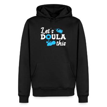 Préparation à l’accouchement Doula Laissez faire cela Sage-femme - Sweat à capuche Premium bio Homme - noir - Devant - Nico (187cm)