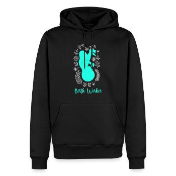 Geburtshelfer ich bin eine Hebamme - Männer Premium Bio Hoodie - Schwarz - Vorne - Nico (187cm)