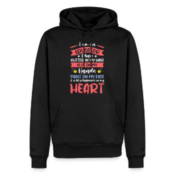 Glitter in the hair Sticking to the hands Educator - Men’s Premium Organic Hoodie - black - Front - Nico (187cm)