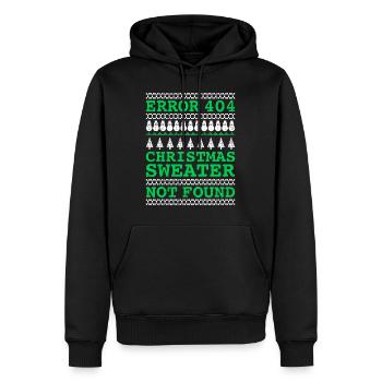 Error Christmas Sweater not found Ugly Christmas - Männer Premium Bio Hoodie - Schwarz - Vorne - Nico (187cm)