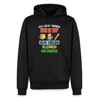 Kindergarten Ich liebe meinen Beruf Erzieherin - Männer Premium Bio Hoodie - Schwarz - Vorne - Nico (187cm)
