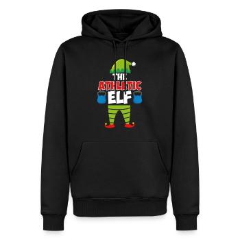 The Athletic Elf Weihnachten Leichtathletik - Männer Premium Bio Hoodie - Schwarz - Vorne - Nico (187cm)