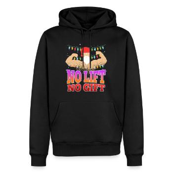 No Lift no Gift Nicholas Bodybuilder Noël - Sweat à capuche Premium bio Homme - noir - Devant - Nico (187cm)