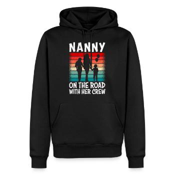 Assistante maternelle sur la route avec son équipage Assistante maternelle - Sweat à capuche Premium bio Homme - noir - Devant - Nico (187cm)