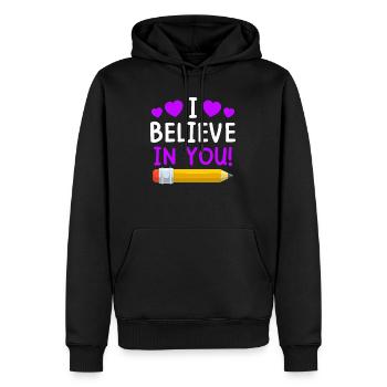 Lehrerin ich glaube an dich Lehrer - Männer Premium Bio Hoodie - Schwarz - Vorne - Nico (187cm)