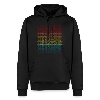 Ich bin eine Hebamme - Männer Premium Bio Hoodie - Schwarz - Vorne - Nico (187cm)