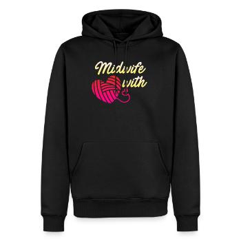 Je suis sage-femme avec cœur sage-femme - Sweat à capuche Premium bio Homme - noir - Devant - Nico (187cm)