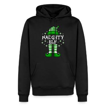 Naughty Elfe Weihnachten Nikolaus Elf - Männer Premium Bio Hoodie - Schwarz - Vorne - Nico (187cm)