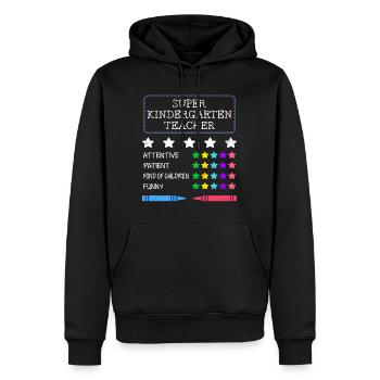Definition I am a super kindergarten teacher - Men’s Premium Organic Hoodie - black - Front - Nico (187cm)