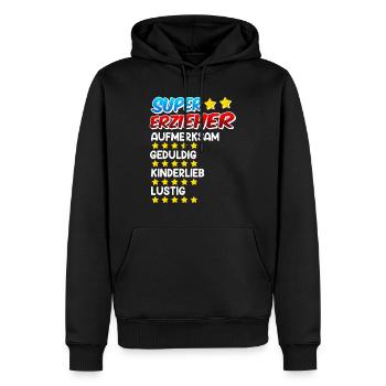 Definition eines Super Erzieher - Männer Premium Bio Hoodie - Schwarz - Vorne - Nico (187cm)