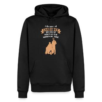 Votre vie est importante pour moi Je suis infirmière gériatrique - Sweat à capuche Premium bio Homme - noir - Devant - Nico (187cm)