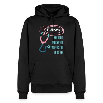 Les cathéters ne fonctionnent que lorsque l’infirmière boit - Sweat à capuche Premium bio Homme - noir - Devant - Nico (187cm)