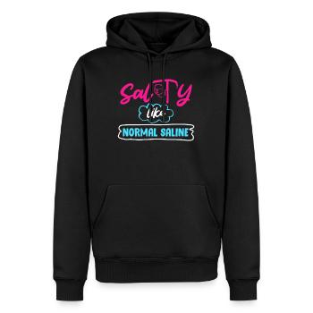Salzig wie Kochsalzlösung Krankenschwester - Männer Premium Bio Hoodie - Schwarz - Vorne - Nico (187cm)